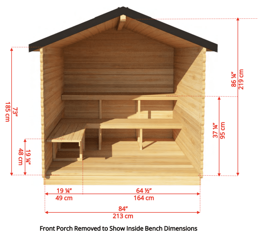 Sauna Drawings From Leisurecraft With Porch Cutout